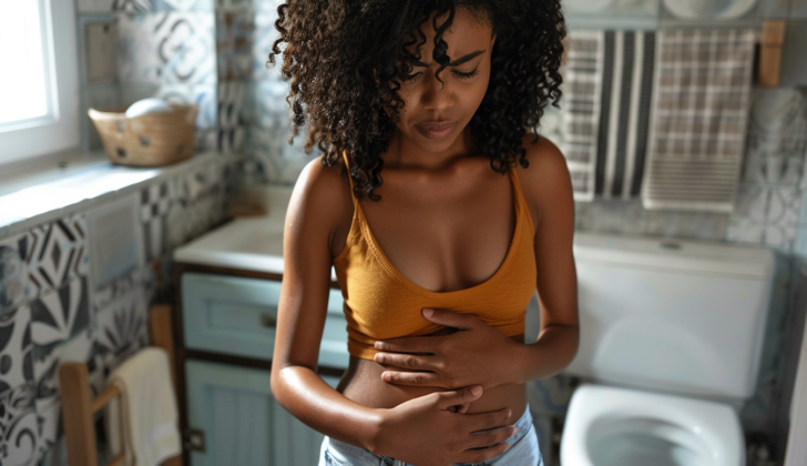 Woman suffering from Diarrhea