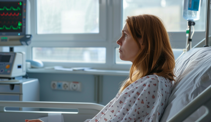 Woman with pneumonia