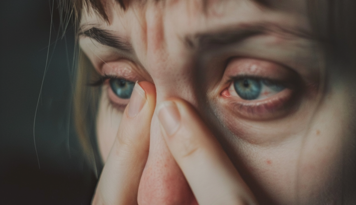 woman with swollen eyes