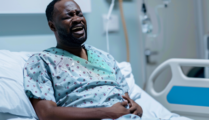 Man in hospital for Abdominal Aortic Aneurysm Rupture