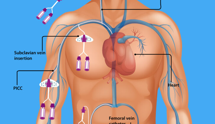 Central Venous Catheterization Body Access. This image shows different access sites in the body for central venous catheterization.