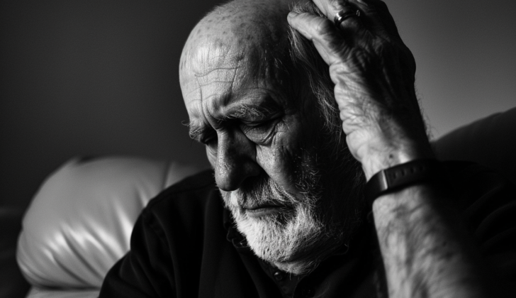Man feeling symptoms of a stroke