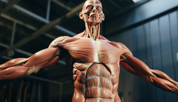 Depiction of the human muscular system