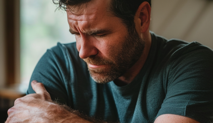 Man with elbow pain