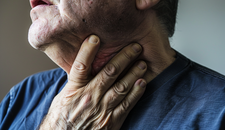 Man struggling to breath