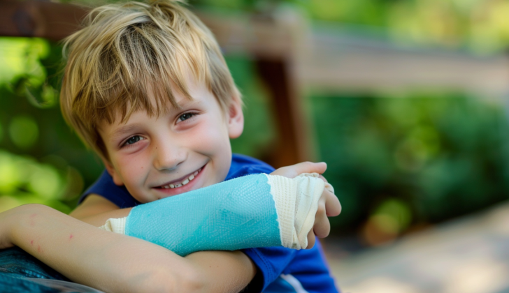 Child with cast on arm