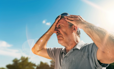 Man having a heat stroke