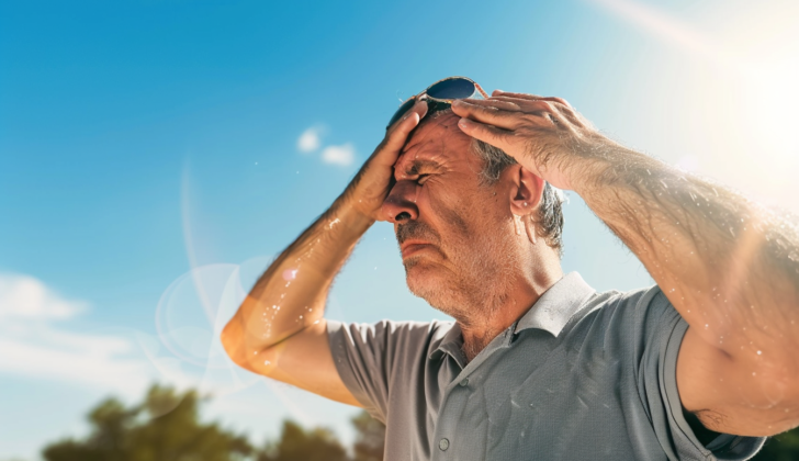 Man having a heat stroke