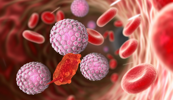 Depiction of Hepatitis E in blood stream