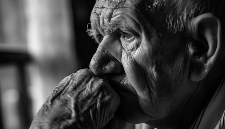 Depressed old man