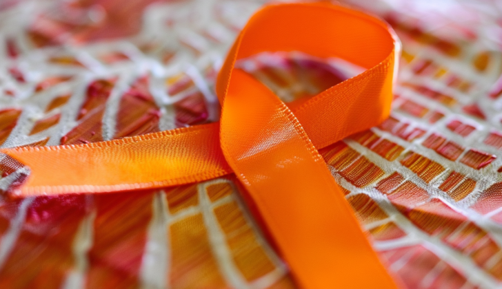 Orange Leukemia awareness ribbon.
