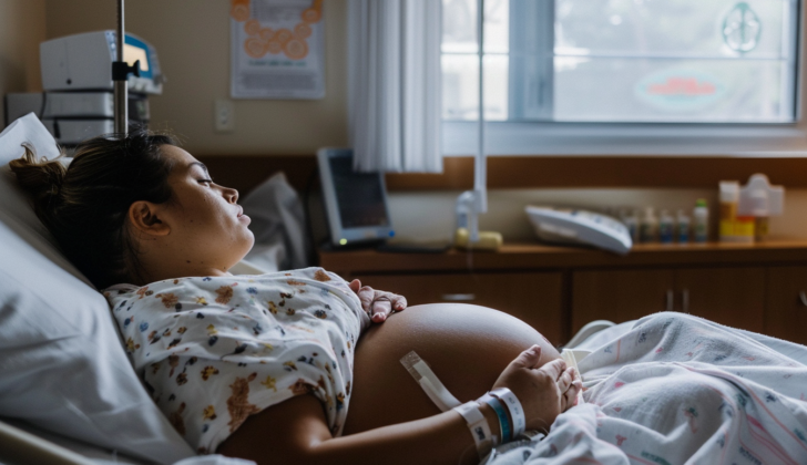 Pregnant woman in hospital