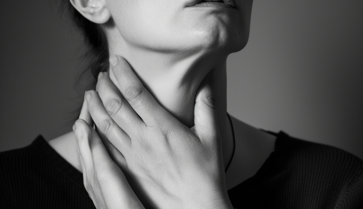 Woman with neck injury