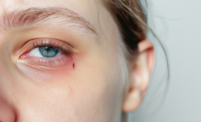 Woman with Periorbital Cellulitis (Infection Around Eye)