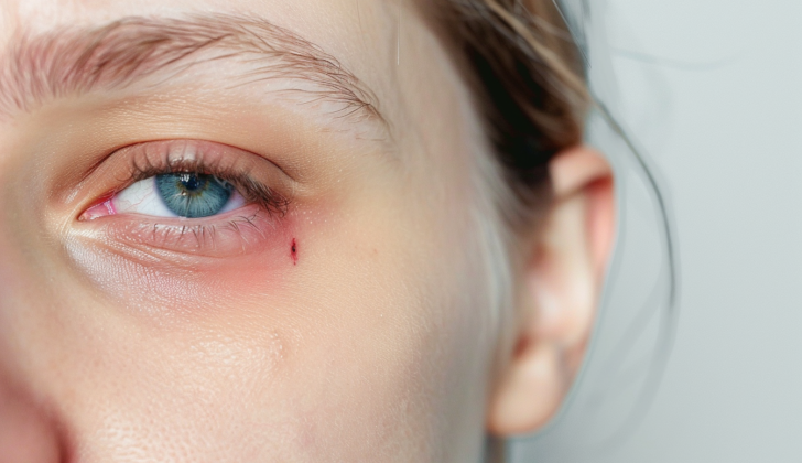 Woman with Periorbital Cellulitis (Infection Around Eye)