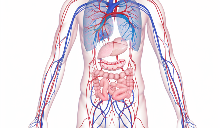 Human body with veins