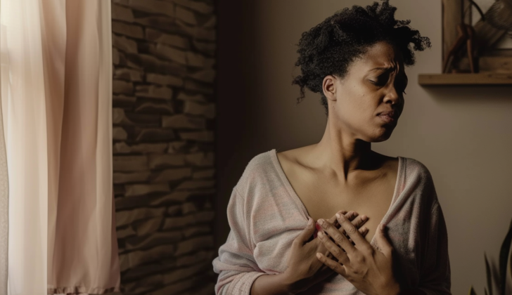 Woman with chest pain