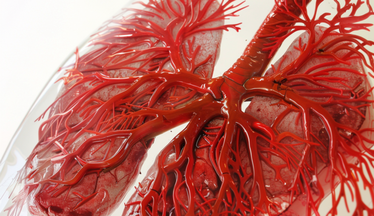 Depiction of lung arteries