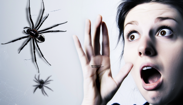 Woman with a phobia of spiders