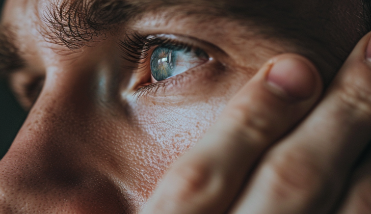 Man with poor vision