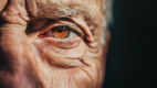 Elderly man with eye inflammation