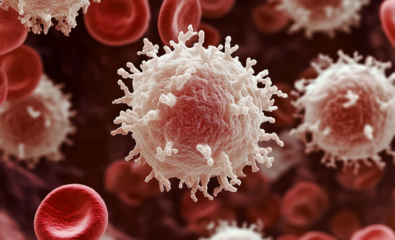 White blood cells in the blood stream