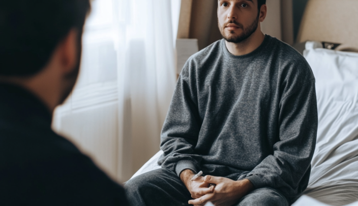 Man receiving mental health therapy