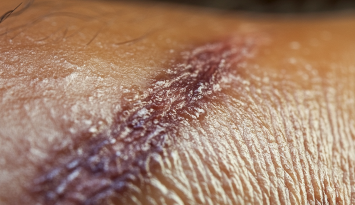Scarring with excess tissue