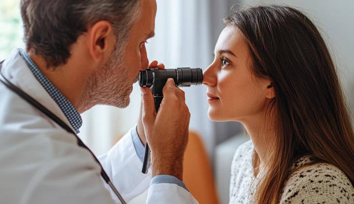 Doctor examining a patient's eye