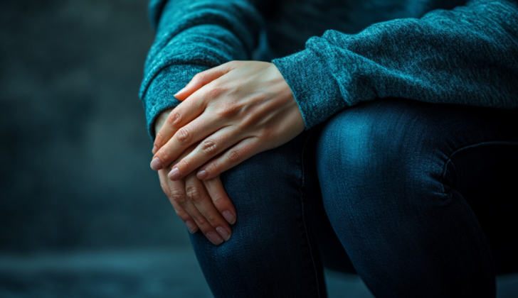 Person with knee pain