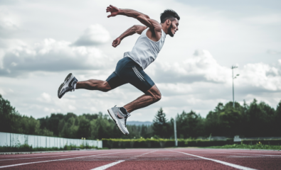 Athlete jumping