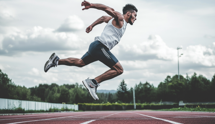 Athlete jumping