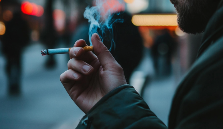 Person smoking cigarette