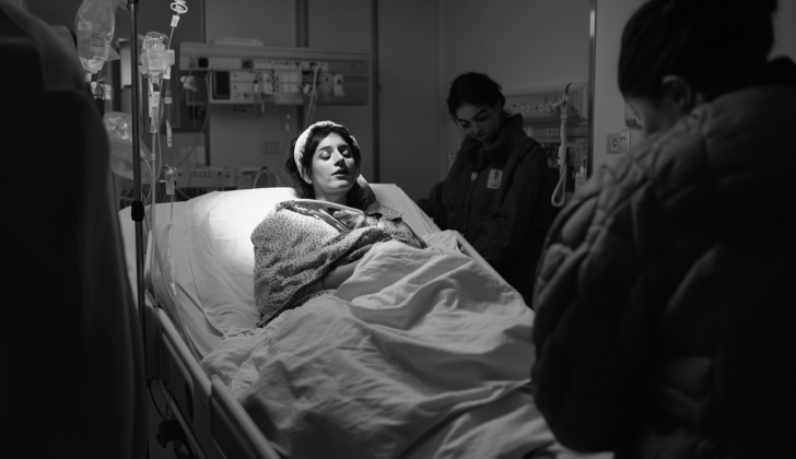 Woman giving birth