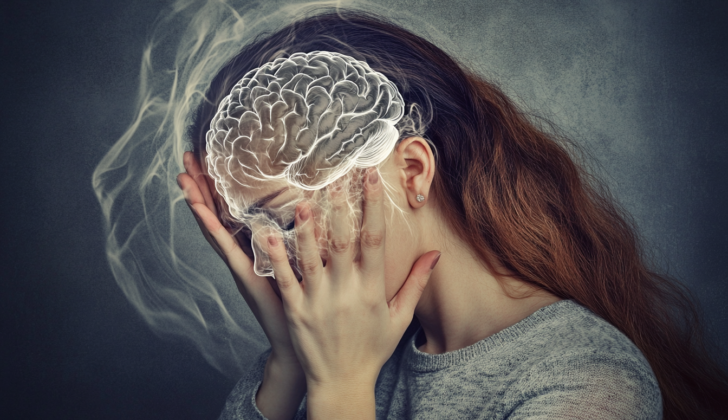 Woman with increase in the pressure inside the skull