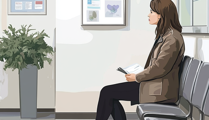 Woman waiting to see OBGYN