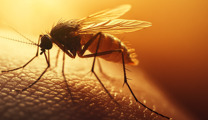 Mosquito biting human