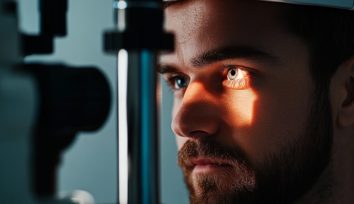 Man getting eye examination