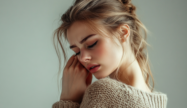 Woman with neck pain from Cervical Degenerative Disc Disease