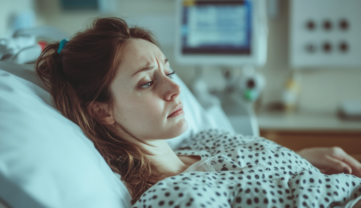 Woman in hospital after giving birth