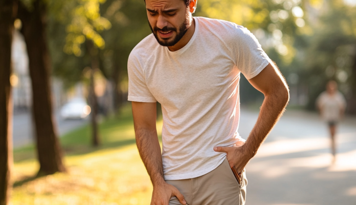 Man experiencing hip pain