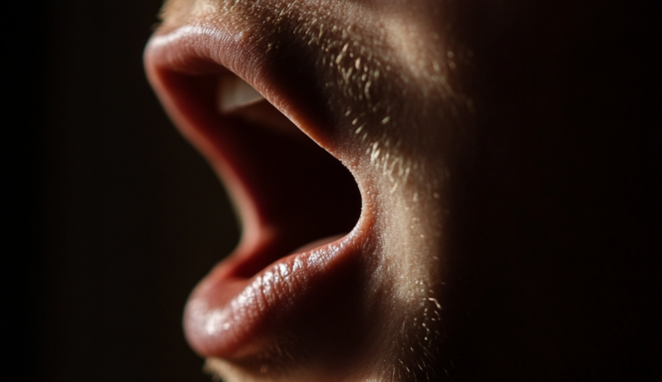 Person with mouth open