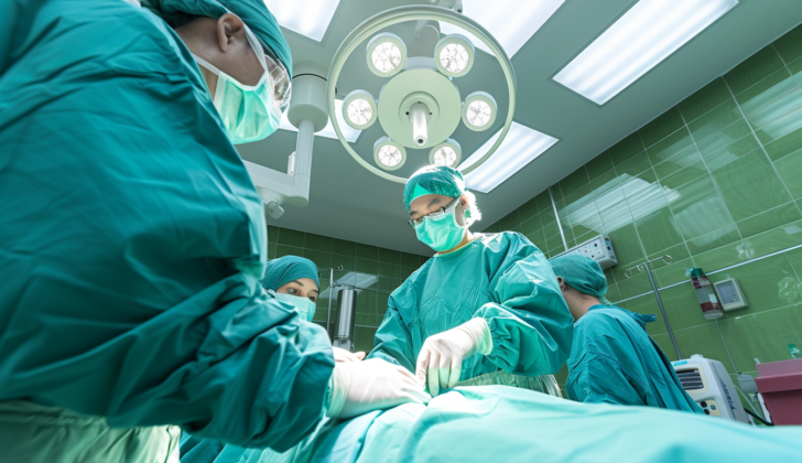Surgeons performing a surgery.
