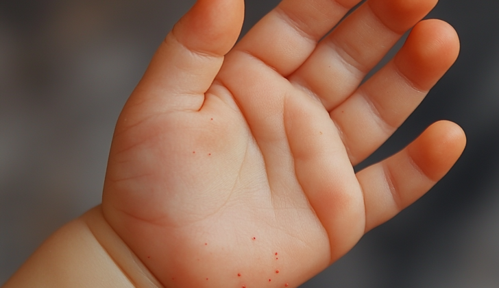 Palmar pits on child's hand
