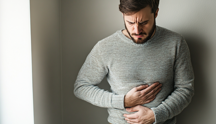 Man with severe nausea, abdominal pain, and dizziness after consuming sugar and fructose