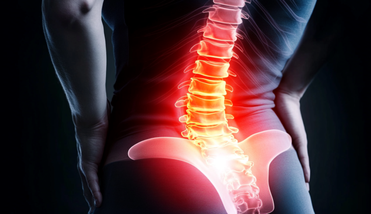 Radicular Back Pain, pain that radiates from the spine down into the legs, often caused by compression or irritation of the spinal nerves.