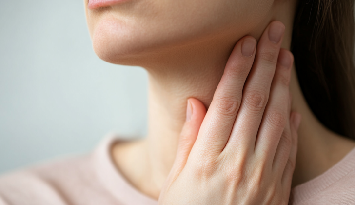 Woman with swollen Lymph nodes