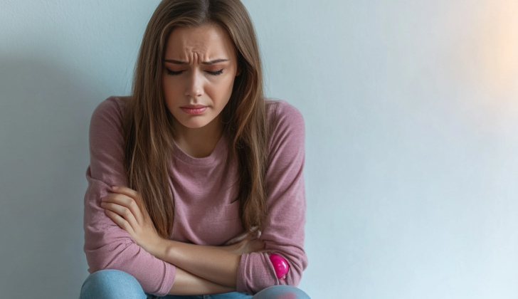 Woman with Pseudoappendicitis, she has abdominal pain
