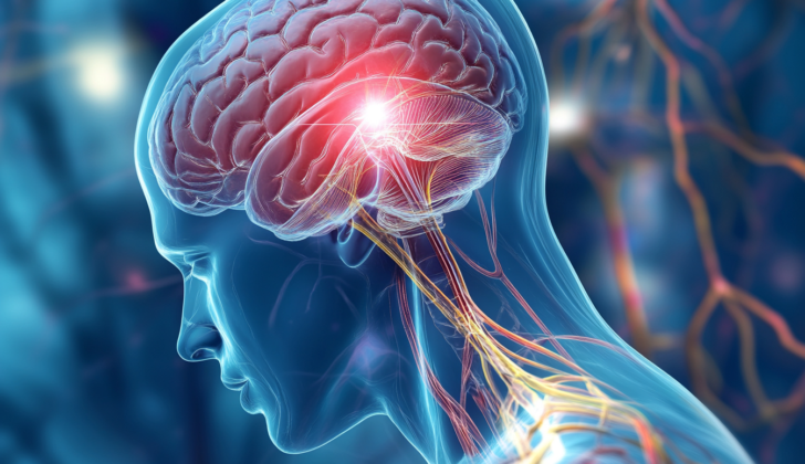 A medical illustration of Spinocerebellar Ataxia, This disease causes progressive nerve damage, mainly impacting the part of the brain known as the cerebellum.