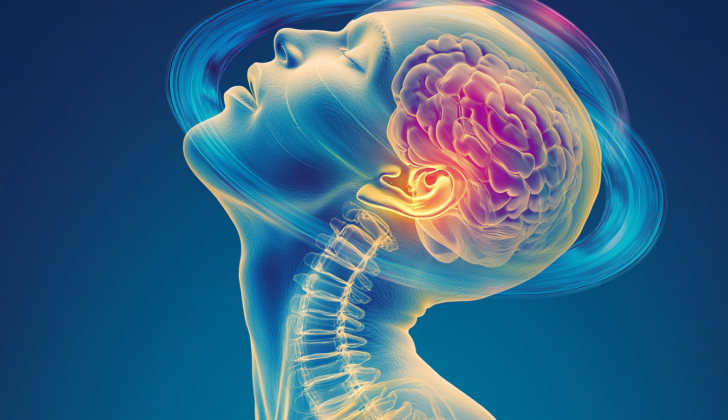 Vertigo, a feeling of spinning or moving, usually in circles. It's important to distinguish vertigo from other types of dizziness, like feeling lightheaded, which is usually linked to feeling like you're about to faint
